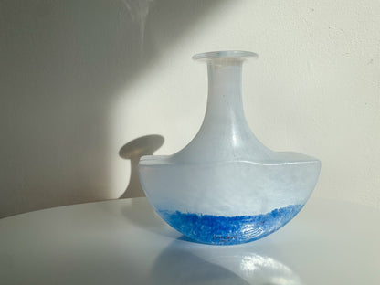 Vase and bottle July series boat shape. Designer Kjell Engman, Kosta Boda, 1980s