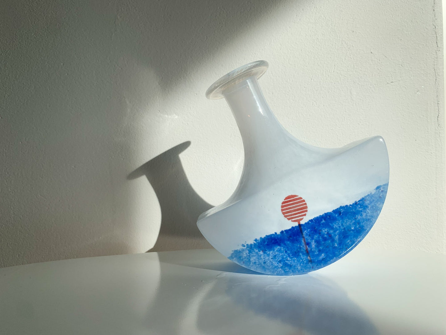 Vase and bottle July series boat shape. Designer Kjell Engman, Kosta Boda, 1980s