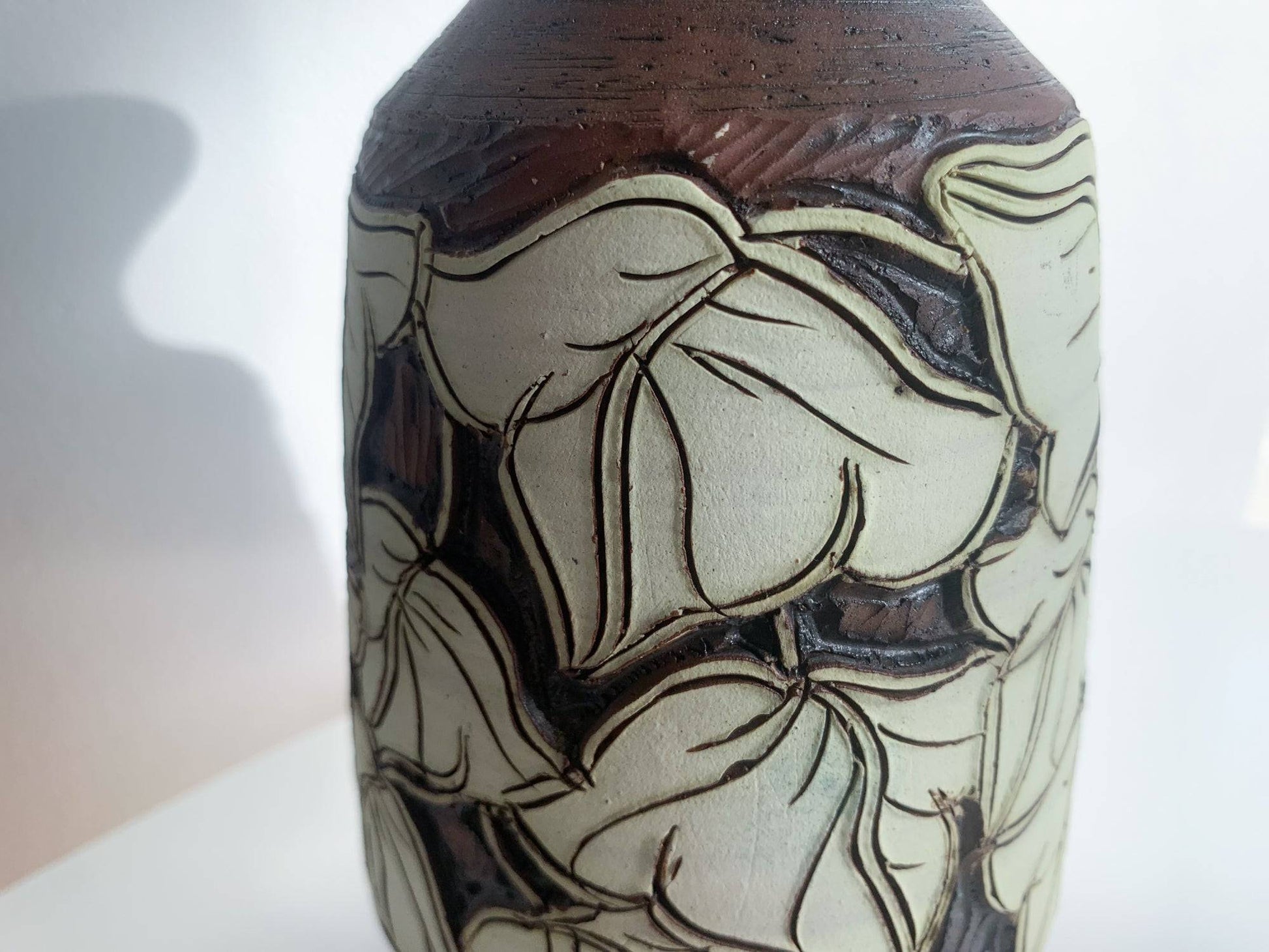 Vintage art ceramic vase Three Crowns. Designer Nils Danielsson. Neda Visby, Sweden 1970s