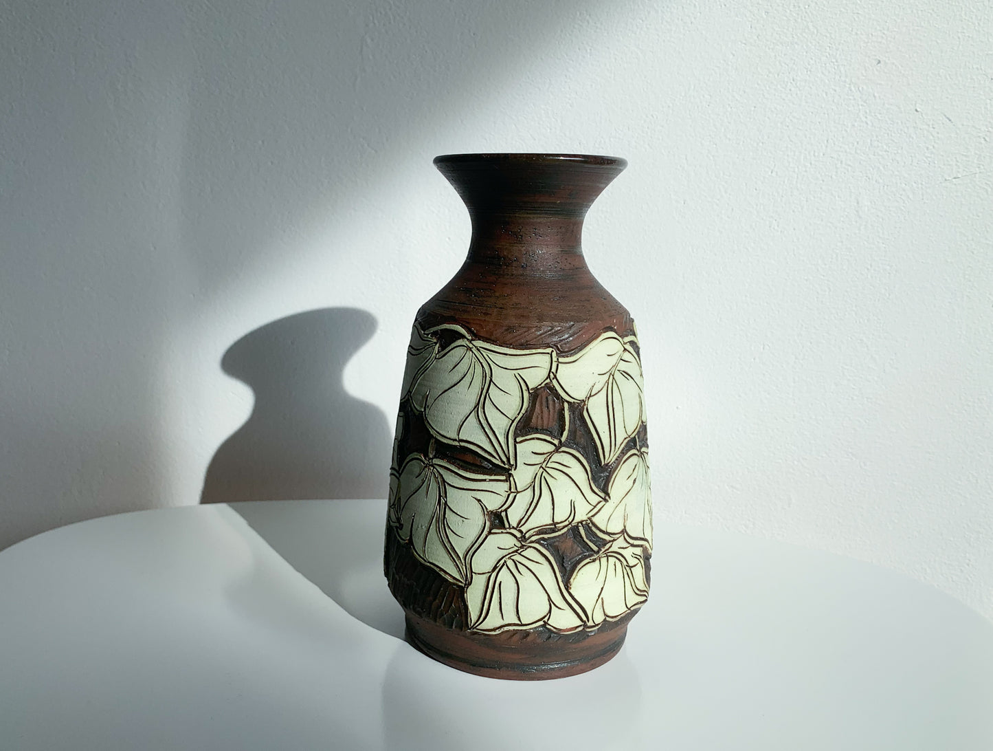 Vintage art ceramic vase Three Crowns. Designer Nils Danielsson. Neda Visby, Sweden 1970s