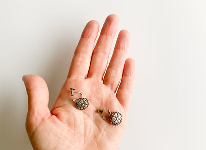 Finnish silver earrings Flowers