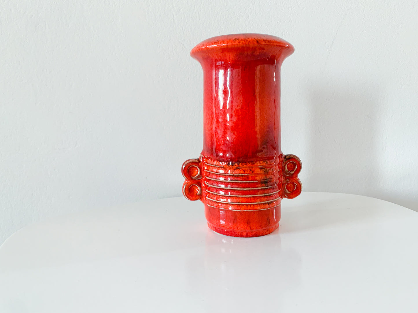 WGP Red art ceramics vase Korfu, Ruscha Keramik, West Germany 1970s | Molna Vintage collection